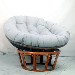 Tielag Coussin Rond &Eacute;pais pour Fauteuil Papasan - Jardin, Pivotant, en Panier, Chaise de Balcon - Gris Clair, 40 x 40 cm (Tielag, neuf)