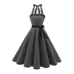 Timormode Sexy Robe R&eacute;tro Vintage Femme Ann&eacute;e 40 50 60 Robe de Cocktail Rockabilly D&eacute;collet&eacute; 10212Small Black White 3XL (Timormode, neuf)