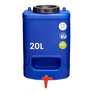 Garronda Jerrican Eau avec Robinet sans BPA jerrican Alimentaire d'eau bidon 20L jerrican Eau 20L bidon Etanche Reservoir Eau Camping Car bidon Eau Camping Accessoires Bleu GD-0084 (Hisert, neuf)