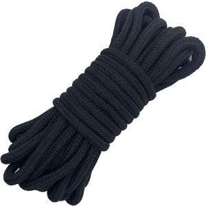 Jukway Cordon de 8 mm - 10 m - Corde en coton tressé souple et solide - Corde à nouer - Corde épaisse et polyvalente pour regrouper, bricolage, décoration (10 m noir, 1) (AChange, neuf)