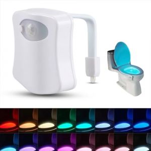 TMRBBesty Lampe LED pour Toilette,Lumières de Toilettes à l'intérieur,Lampe LED 16 Couleurs Veilleuse WC,Eclairage nocture pour toilettes,Pour salle de bain et WC (Sans batterie) (ISUJ1JUSI, neuf)