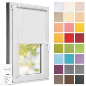 Estika Store Enrouleur sans percage - Blanc - 140 x 120 cm - Bloque 50-60% de la Lumière, Stores intérieurs pour Porte ou Fenetre (Estika, neuf)