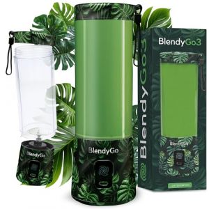 Blender portable BlendyGo3, Mixeur portable, Smoothie Maker rechargeable USB, Mixeur Smoothie puissant sans fil, Mini Blender pour smoothies et jus, sans BPA (Monstera) (BlendyGo, neuf)
