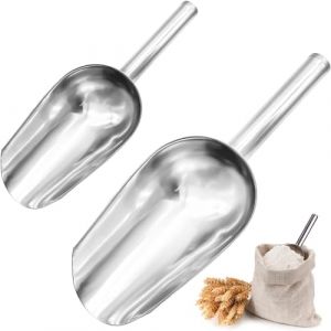 2 Pi&egrave;ces Cuill&egrave;re en Acier Inoxydable, Pelle Alimentaire Pelle &agrave; Farine Multifonctionnelle Pelle &agrave; p&acirc;tisserie Pelle Cuisine Cuill&egrave;re &agrave; Glace pour Mariage, Cuisine, Buffet (2 Tailles) (weishidali, neuf)