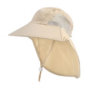 Enfants Chapeau de Soleil avec Large Bord 5-13 ans Fille Gar&ccedil;on Chapeau de Cou Protection Anti-UV Chapeau Bonnet UPF50+ Et&eacute; Casquette de Visi&egrave;re Respirant S&eacute;chage Rapide Chapeau de Plage Cyclisme (CYS-Direct, neuf)