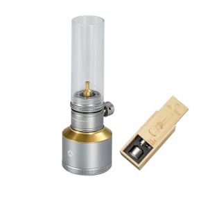 Camping Moon Lanterne &agrave; gaz de camping pour ext&eacute;rieur avec r&eacute;servoir de gaz vide et &eacute;tui en bois pour tente (XingQi Tech, neuf)