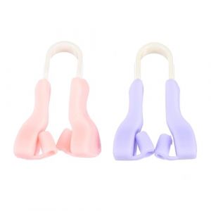 OATIPHO Lot de 2 Pinces Amincissantes Nez en Silicone Correcteur de Nez Confortable Couleurs Rose Doux et Violet Élégant Appareil Rehausseur pour Affiner et Redresser L’Arête Nasale (Tsun Ki-sung, neuf)