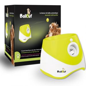 Climsom Lanceur De Balles Automatique pour Chien Ballouf Jouet Interactif avec 6 Balles – Batterie Rechargeable 5h – 3 Distances Réglables (Climsom, neuf)