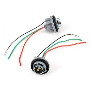 Kuuleyn Connecteur de douille de feu stop, 12V-24V BAY15D/1157 Noyau de fer Adaptateur de support de lampe Base Socket Connecteur Harnais Plug pour frein/arr&ecirc;t/clignotant (Karsew, neuf)