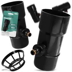 Millto™ Collecteur de Pluie DN Ø90 mm Noir | Recuperateur d'eau pour Goutiere Compris Filtre Descente d'Arrosage Système de Récolte d'eau Raccord pour Connecteur Rapide 1 PowerJet (Instalguru-fr, neuf)