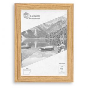 Clamaro 'COLLAGE' cadre photo 80x120 fabriqué à la main sur mesure | Chêne Catania | Cadre moderne en MDF, avec verre acrylique, fond et suspension (Clamaro, neuf)