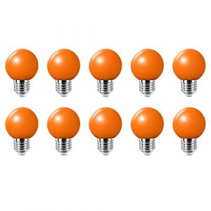 Jiotouhu Paquet de 10 Ampoule LED de couleur 2W Ampoules à vis E27 pour mariage Halloween Fête De Noël Bar Ambiance Ambiance Décor Orange (BTFEU, neuf)