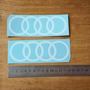 Zorkee autocollants convient pour 2 WHITE AUDI 14CM,lot de 2 Pièces (PERLA STICKERS, neuf)