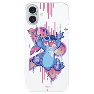 Coque compatible avec iPhone 16 Plus Officielle Disney Stitch Graffiti pour prot&eacute;ger votre mobile. Coque en silicone transparente souple sous licence officielle Lilo & Stitch (La Casa de Las Carcasas, neuf)