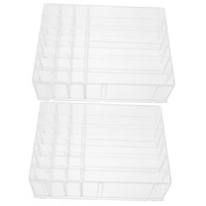 VALICLUD 2pi&egrave;ces Bo&icirc;tes de Rangement pour Cosm&eacute;tiques Organisateur de Bureau Pr&eacute;sentoir &agrave; Cosm&eacute;tiques Pr&eacute;sentoir Multi-compartiments Lot de Bo&icirc;tes de Rangement pour Coiffeuse Pratique &agrave; Plu (Cedongh, neuf)