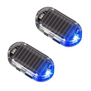 L'alarme Solaire De Voiture Lumière, Lot De 2 Sécurité Et Alarme Voiture Anti Vandalisme, Avertissement De Solaire Système Anti-vol Flash, Alarme Factice Voiture De Sécurité LED Lampe De Voiture (wulea, neuf)