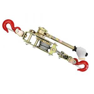 Aocay Tire Fort Manuel 2T/3T/4T, Treuil Manuel &agrave; Cliquet Autobloquant, Treuil Palan Manuel &agrave; Manivelle Bidirectionnel avec 2 Crochet pour le Remorquage de V&eacute;hicules/D&eacute;placement de Charges Lourdes(4T) (zlmshop, neuf)