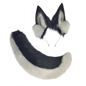 Ldabrye Ensemble oreilles et queue de chat avec oreilles et queue de renard en fausse fourrure, serre-tête avec queue, Halloween, Noël, cosplay, fête costumée, accessoires de costume avec oreilles et (JAYnadwd, neuf)