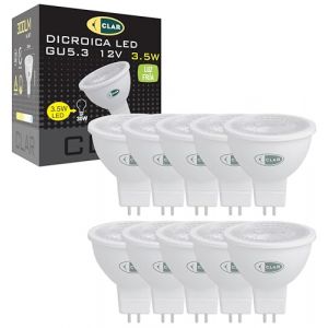 CLAR - Ampoule LED GU5.3 MR16 12 V, 3,5 W, 6000 K Blanc froid, Non dimmable (Pack 10) (CLAR ILUMINACI&Oacute;N, neuf)