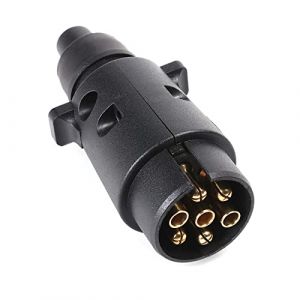 DARKGUARD Fiche 7Broches Remorque,1 Pi&egrave;ce Prise M&acirc;le Attelage 7Broches 12v, Adaptateur Prise M&acirc;le Auto Remorque Camion,ISO172, Fiche Attelage 7Broches Tracteur pour V&eacute;hicule(DG7PR-1) (DARKGUARD, neuf)