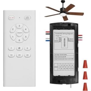 Oniissy Kit récepteur avec télécommande pour ventilateur de plafond, variateur de vitesse, sortie CC, contrôleur de lampe de ventilateur, émetteur et récepteur RF (B) (BestHomeland-eu, neuf)