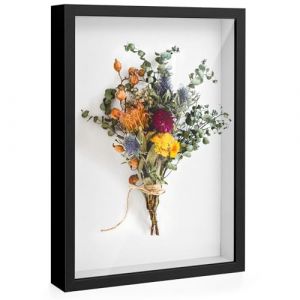 Cadre 3D Profond 20x29 cm Cadre Photo Profond A4 Cadre Objet 3D pour Photos Fleurs Souvenirs et DIY Artisanat - Noir (Xiy, neuf)
