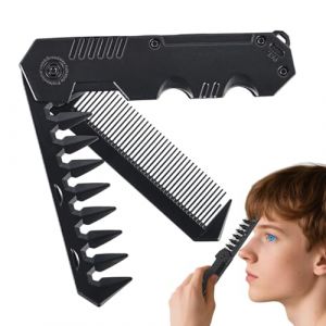 Peigne pliable de voyage – Peigne de poche pliable | Tondeuse à cheveux portable | Outils de coiffure antistatiques | Mini huile capillaire tête coiffeur outil tondeuse pour barbes moustaches salon (haiboe, neuf)