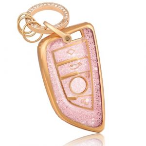 OFF WE GO Coque de Cl&eacute; Voiture pour BMW Coque de Cl&eacute; avec Porte-cl&eacute;s TPU Coque de Protection pour Cl&eacute; de Voiture pour X1 X2 X3 X4 X5 X6 Series 1 2 3 5 6 7 Accessoire Cl&eacute; de Voiture, Rose (OFF WE GO, neuf)