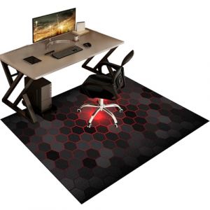 QYJBOUU Tapis Gaming Sol pour Chaises &agrave; roulettes, Tapis Protection Sol Chaise Bureau Gaming Antid&eacute;rapant Tapis de Sol pour Bureau Plancher de Bois, Tapis de Protection en carrelage 100 x 120 cm (QYJBOUU, neuf)