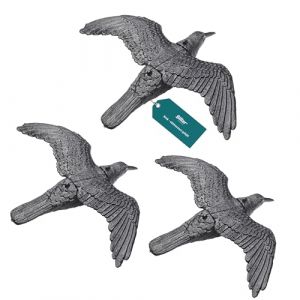 Sillar Corbeau Noir, Répulsif Pigeons en Plastique 3 Pièces, Corbeau Volant | Répulsif Oiseaux & Balcony Decoration, Naturel Antiparasitaire Protection | Repousser, Effrayeur d'oiseaux, Épouvantail (agdmaster, neuf)