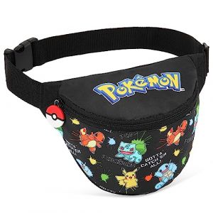 Pokemon Sac Banane Enfant Sacoche Enfant Ado Garcon Fille Accessoire Pikachu Officiel Bandoulière Petit Sac Fanny Pack École Randonnée Poche Zippée Ceinture Ajustable (Get Trend., neuf)