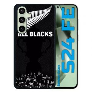 G&eacute;n&eacute;rique Coque pour Samsung Galaxy s24 fe - Nouvelle zelande Rugby - Silicone - Noir (topshirt, neuf)