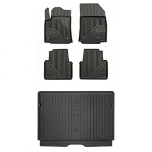MOTOS Kit de tapis de voiture et de tapis de coffre en caoutchouc pour Citroen C3 Aircross depuis 2017 Améliorez votre confort de voyage avec tapis antidérapant voiture 3D- Tapis de sol voiture tous t (MOTOS EU, neuf)