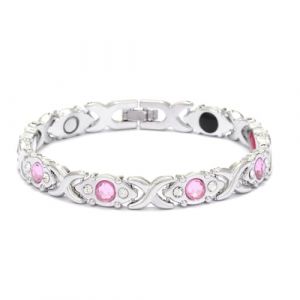 1 bracelet magnétique énergétique déverrouillable, bracelet magnétique en acier titane motif dragon, bracelet en acier inoxydable pour homme et femme (rose). (YU CHENGLONG DE DIAN, neuf)
