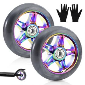 Roues de Trottinette 110 mm, 2 Pièces Roue Trottinette, Roues de Scooter, Roue de Rechange avec Roulements à Billes ABEC 9, pour Voitures à Bascule, Voitures Extrêmes, Scooters (ALFAXCELE, neuf)