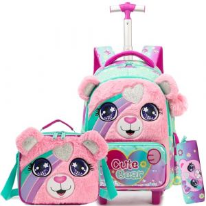 HTgroce Cartable a Roulette Fille cm1 Sac Dos Roulettes Pour Filles Panda Cartable Primaire Rentree Scolaire (Lldaily EUR, neuf)