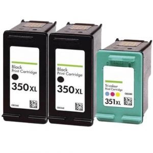 Pack de 3 Cartouches Compatibles HP 350-351 XL Noir & Couleur pour Imprimantes DeskJet, OfficeJet & PhotoSmart HP (SHOP-STORY, neuf)