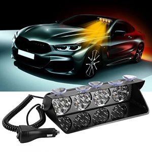 Yifengshun 36 LED Ambre Gyrophare Stroboscope Lumi&egrave;Re D'Urgence Super Brillant Balise Danger Flash Avec Ventouse 12-24V Convient Pour Camion De Voiture SUV Int&eacute;Rieur Toit/Dash/Pare-Brise (yifengshun, neuf)