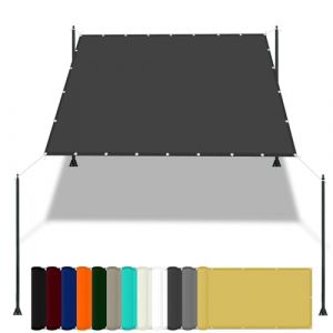 Toile Ombrage pour Écran Jardin 2.4 x 2.4 m Tissu Polyester UV Protection avec Oeillets Toile Ombrage Auvent pour Patio Paravent Et Bâche, Gris Foncé (LvLiangShiLiShiQuYiGeDianZiShangWuYouXianGongSi, neuf)