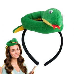 Aceirropy Casque de serpent, bandeau d’animal en peluche - Bandeau fantaisie avec serpent en peluche | Accessoires de photographie de costumes 2025, bandeau de cheveux de l'année du serpent pour (acerik, neuf)