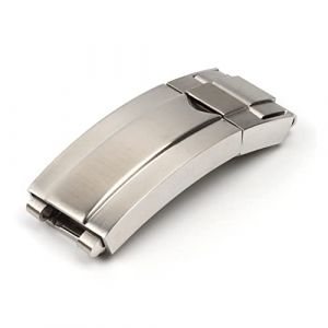 Boucle déployante en acier inoxydable de 9 mm Glide Lock Fit for Rolex for Submariner for Oysterflex for Daytona for GMT bracelet de montre fermoir de déploiement ( Color : Matt Silver , Size : 9MM_BU (Enconuter shop, neuf)