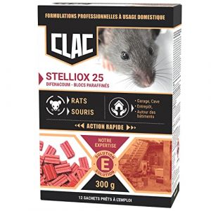 CLAC Raticide Souris et Rats – Souricide Professionnel Puissant, Mort aux Rats/Souris foudroyant pour intérieur et extérieur | Anti Rongeur et Rat, Produit/Poison Action Rapide (Blocs) (Hygitrack, neuf)