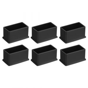QUARKZMAN 6Pcs Embouts de Pieds de Chaise Carrés en PVC, 50mm x 25mm OD, Noirs, pour Protéger Les Pieds de Meubles de Table, Les Couvercles de Pieds de Chaise, Les Protecteurs de Sol (QUARKZMAN, neuf)