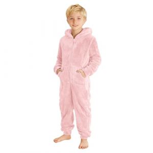 Modaworld Combinaison Pyjama Enfant Fille Gar&ccedil;on 3-12 Ans Douce Pyjama Combinaison Surpyjama pour Enfants Grenouill&egrave;re Hiver Chaude Doubl&eacute;e Polaire avec Capuche D&eacute;guisement Douillet en Peluche (wulizizi, neuf)