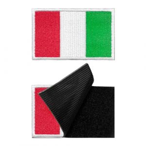 SUCIKORIO Lot de 2 écusson à Coudre Italie Tissus Patch Autocollant Textile écusson Drapeau Italien Ecusson Scratch Militaire Patchs Brodés Airsoft Patch Pour Sac à Dos, Conception de Bricolage (Darmoo, neuf)