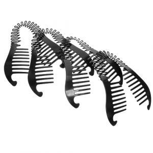 minkissy 4 Pièces outils de hairpin hair clip peignes de banane brosse à cheveux en poils de sanglier pince à cheveux double peigne anneau de séparation des cheveux Plastique Black (Prettbeauty, neuf)