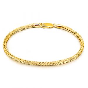 Dankadi Bracelet Chopin Fin Largeur 2MM en 925 Argent, Gourmette Cha&icirc;ne Maille Fine avec Dragon Fermoir Style Punk Hip Pop Serpent Dor&eacute; Cadeau Bijoux F&ecirc;te Anniversaire pour Homme Femme (6.3", Dor&eacute;) (Mei Yun Jewelry, neuf)