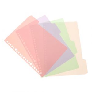 HORIALENCE 4 Intercalaires Avec Onglets Pastel Pour Classeur Rose Clair Diviseurs De Fiches Poly Avec Poches Organisateurs Pratiques Pour Bureau &Eacute;Cole 8.35X6.18 Pouces (Knoll Seal, neuf)