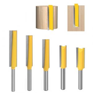 5 Pièces 8 mm Queue Fraise Defonceuse, Fraise Droite, Fraise à Bois Fraise Extra-longue, Mèches Carbide Router Bits Fraise à Menuiserie, pour le Travail du Bois (30mm 40mm 50mm 63mm 76mm) (ouyaojing, neuf)