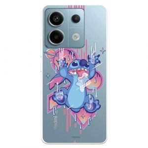 Coque compatible avec Xiaomi Redmi Note 13 5G Officielle Disney Stitch Graffiti pour prot&eacute;ger votre mobile. Coque en silicone transparente souple sous licence officielle Lilo & Stitch (La Casa de Las Carcasas, neuf)